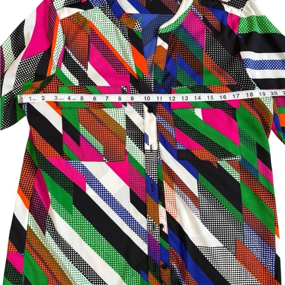 Calvin Klein Multicolor Geometric Button Front Bl… - image 5